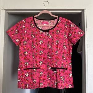 Betsey Johnson cherry scrub top. Worn a couple times. Size large